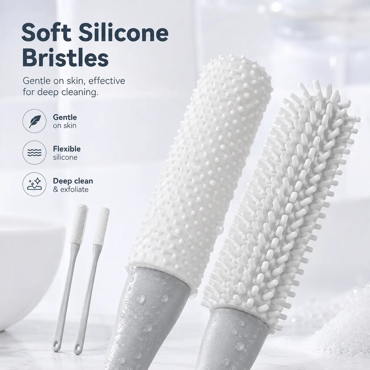 Long-Handle Silicone Soft Pedicure Tool