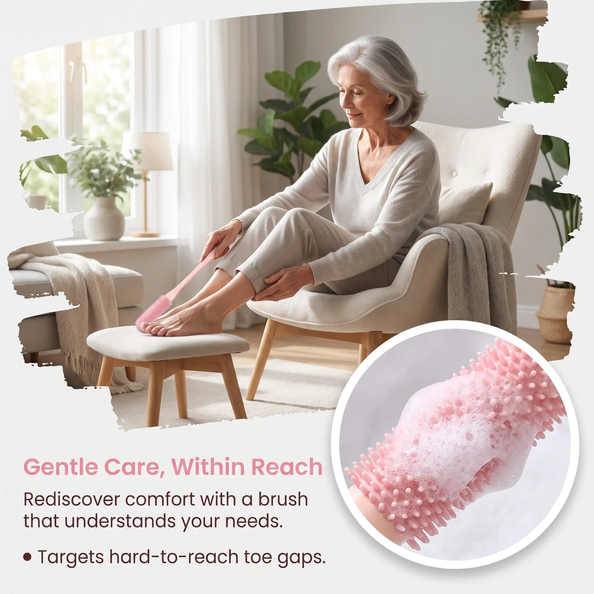 Long-Handle Silicone Soft Pedicure Tool