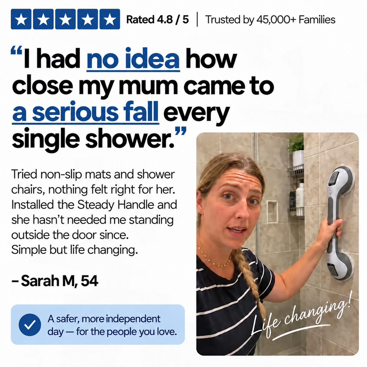 Steady Shower Handle Bar