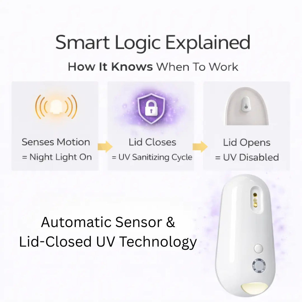 Wellivea's self Cleaning UV Toilet Sanitizer & Night Light